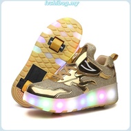 New【original】Ship Now  Kids heelys LED illuminated dual wheel high heels sneakers for children's rol