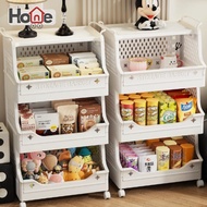2-6 Tier Trolley Storage Rack | With Wheels+Soft Handle | Foldable & Movable Organizer for Kitchen/L