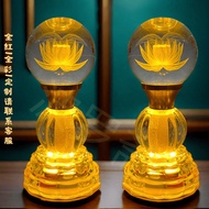 Crystal Lotus Lamp led Buddhist offering lamps, multicolored long-lasting lamps, lotus lamps, Buddha