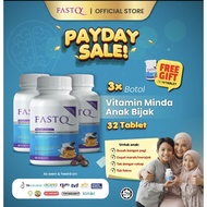 FASTQ Supplement Minda Anak Bijak (32 tablet x 3 botol) Perisa Coklat Sedap, Original HQ