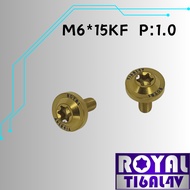 [Crazy Screw] ROYAL Titanium Alloy Screw M6 * 15KF P: 1.0 Large Flying Saucer Head 64 Titanium/Posit