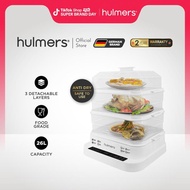 Hulmers - 3 Layers Electric Food Steamer Detachable Tray with 26L Big Capacity, 26L Electric Steamer