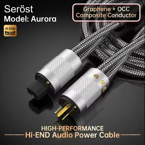 Serost Aurora Hi-End Audio AC Power Cable OCC Graphene Copper for CD Player Decoder Machine Amplifie