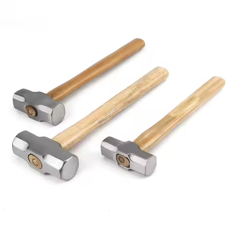 Heavy Duty Wooden Handle Sledge Hammer 1Pcs Forged Steel Octagon Hammer Square Head Big Hammer Mason