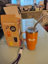 Trolli 保溫杯連掛繩 橙色