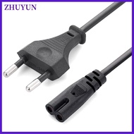 ZHUYUN EU Power Cable 2pin IEC320 C7 US Power Extension Cord For Dell Laptop Charger Canon Epson Pri