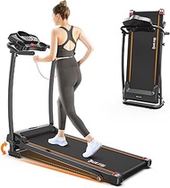 YUEJIQI Treadmill with Incline, 3.0HP Foldable Treadmill for Home Office Small Space Portable Walking Treadmill 240 Lbs with 12 Preset PROG, LED Display, Speaker and Cup Holder