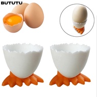 BUTUTU 1/2/4Pcs Egg Cup Holder Opener Cute Boiled Eggs Container
