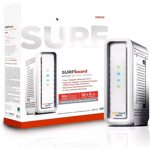 NEW.(SB8200) - Cable Modem - Fast DOCSIS 3.1, 1 Gbps Max Internet Speed, 4 OFDM Channels