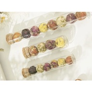 Yu Xiang Yan Glass Test Tube Dragon, Flower, Canned Rose Tea and Lily Flower Dragon Ball 8 Flavors Y