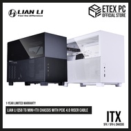 LIAN LI Q58 TG Mini-ITX Chassis With PCIE 4.0 Riser Cable - Black / White
