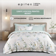 (New Arrival) Epitex Lyocool Cotton 1200TC Printed Bedsheet With Quilt Cover | Soft and comfortable 