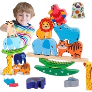 Wooden Animal Toys Balance Games Stacking Animal Stacking Games Balance Building Block Games 3-5 Yea