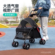 🚢Pet Cat Dog Stroller Dog Cat Teddy Baby Stroller out Small Pet Cart Dog Car Portable Foldable