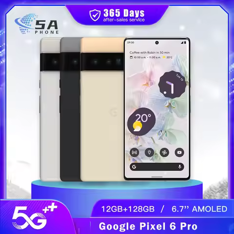 Original Google Pixel 6 Pro 5G Mobile Phone NFC 128GB/256GB/512GB 120Hz 6.7'' AMOLED 50MP+48MP Finge