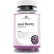 Nature Restore Organic Acai Berry Supplement, Freeze Dried, 90 Acai Berry Capsules, Non GMO, Gluten 