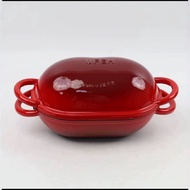 Export cast iron enamel-coated bread pan, shallow pan for baking European-style bread, stew pot, bra