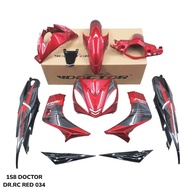 COVERSET BODYSET YAMAHA LC LC135 V1 EXCITER RC RED MERAH STRIPE TANAM CODE 034 DOCTOR EDITION NEW