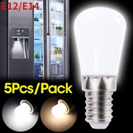 ไฟ LED ตู้เย็น E14/E12 1/3/5ชิ้นหลอดไฟสีขาว/โคมไฟขนาดเล็กอบอุ่นสำหรับชั้นวางของบนตู้เย็นห้องครัวในร่มไฟกลางคืนโคมไฟเย็บ