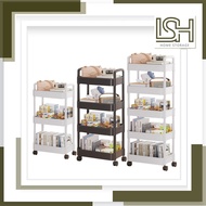 LSH Plastic Trolley 3/4/5 Tier Multifunction Storage Trolley Rack Office Shelves Home Kitchen Rack