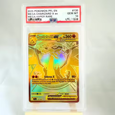 DIY PTCG Rating Card 2025 PFL EN MEGA CHARIZARD X ex MEGA HYPER RARE 130/094 Collection Card Copy10P