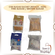 CSR Sugar Sachet { REPACK }  (100s x 5g) - 500g ( Fine Sugar Sachet / Brown Sugar Sachet )