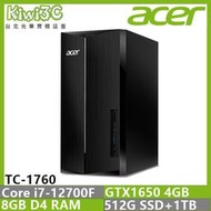 奇異果3C ACER TC-1760 DG.E31TA.004 i7-12700F/GTX1650/桌上型