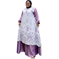 Zeba | Masayu Gamis 2 Layer Jumbo LD 120 130 140 150 Ceruti Sabrina Silk Gaun Dress Lebaran Mewah
