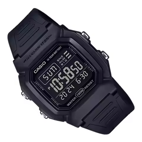 Casio men's digital watch w-800h-1b 10 years battery strap rubber led light