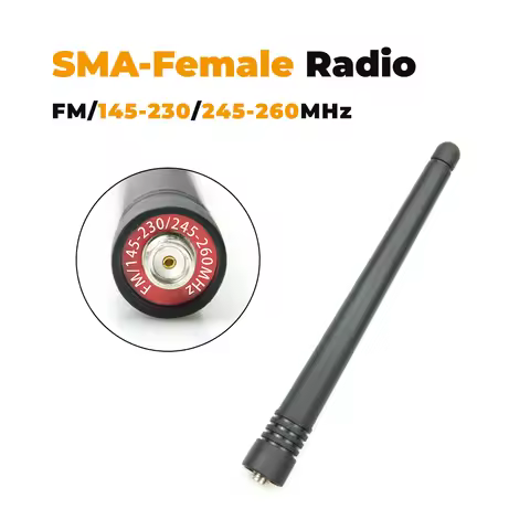 (220-260MHZ) Universal Walkie Talkie Short Antenna FM/145-230/245-260MHz SMA-Female Antenna For Baof