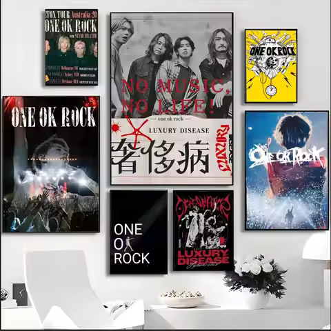 ONE O-OK R-R-ROCK Painting Calligraphy HD Waterproof Canvas Art: Aesthetic Wall Decor Home,Bar & Mor