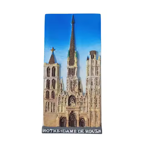 Notre-Dame De Rouen France 3D Fridge Magnet Souvenir Gift,Resin Handmade Refrigerator Magnet Home De