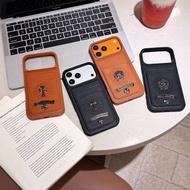 Street Wear Card Phone Case Suitable for iphone17promax Apple 17pro Leather Cross Protective Case yy