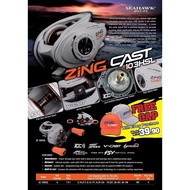 Seahawk zing cast HS103HSL bc reel left hand free cap