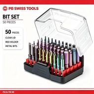 PB Swiss Tools PrecisionBits E6 Screwdriver Bit Set 50PCS with Storage Case Swiss Made Standard 1/4"
