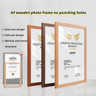 Solid Wood Picture Frame Wall Hanging No Drilling A3 Frame