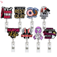 Acrylic Glitter Badge Reel Medical Badge Reel Swivel Alligator Clip Doctor Nurse Retractable ID Badg