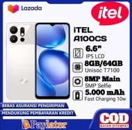 Infinix itel A90 RAM 12+128 Layar: IPS LCD 6.6 inci resolusi HD+ (720 x 1612 piksel) dan refresh rat