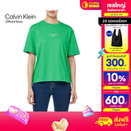 CALVIN KLEIN เสื้อยืดคอกลมแขนสั้นผู้หญิง ทรง Boxy  รุ่น 47C858G L1X - สีเขียว