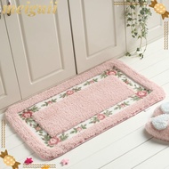 MEIGUII 1 Pcs Pink Rug, 16*24Inch Microfiber Flower Rug, Easy To Use Absorbent Non-Skid Pink Floral 