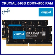 Crucial 64GB Kit (2 x 32GB) DDR5-4800mhz RAM for Laptops SODIMM - CT2K32G48C40S5 Limited Lifetime Wa
