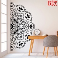 Yoga Studio Semi-Circular Wall Mural Fitness Wall Sticker Glass Flower Arrangement yoga Health Cente