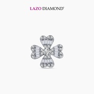 LAZO DIAMOND Blessing Clover Baguette Diamond Pendant in 9k White Gold