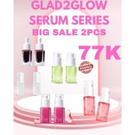 Glad2Glow Serum Series 2pcs, Pomegranate Serum, Retinol Serum, Peling Serum, Acne Centella Serum, Gl