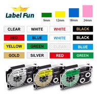 Compatible Casio Label Maker Tape XR12WE XR9WE XR18WE XR24WE XR-12YW XR-24YW EZ Printer Ribbon Refil