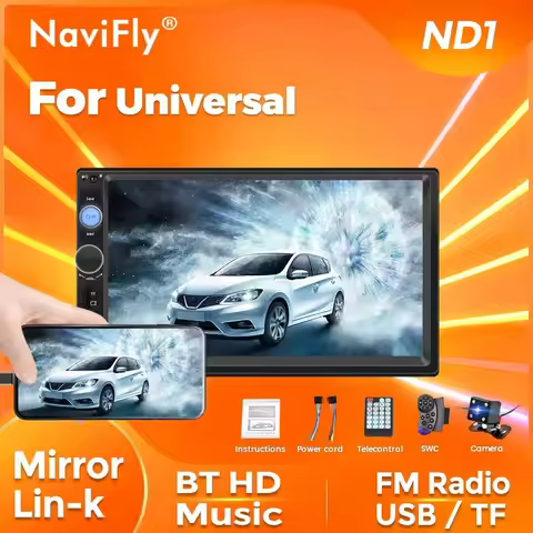 Navifly 2Din MP5 Player Car Radio Multimedia Universal 7'' Touch Screen Support BT SWC FM USD Autora