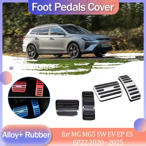 Car Gas Brake Pedal for MG MG5 SW EV EP ES EP22 2020~2025 2021 Rubber Anti-Slip Alloy Footrest Foot 
