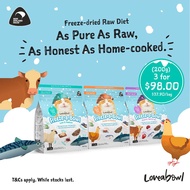 [New Freezed Dried] Loveabowl Freeze-a-Bowl Mackerel, Beef &amp; Hoki / Lamb &amp; Mackerel / Chicken &amp; Mackerel for Cats 200g