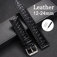 12-24mm Vintage Genuine Leather Watch Strap Alligator Grain Calfskin Watch Band Universal Bracelet 1
