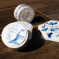 鯨魚 燙金 離形紙膠帶(1入) 寬25mm 10米卷